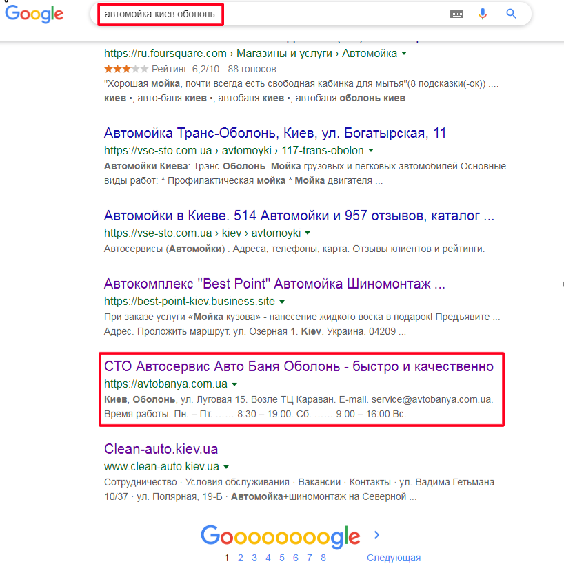 Продвижение сайта автомобильной мойки Продвижение сайта автомобильной мойки